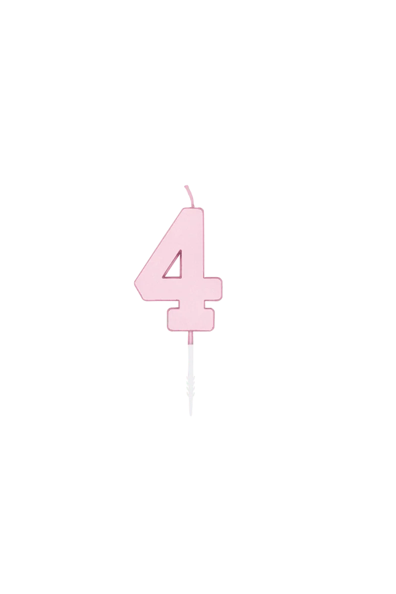 4-Jahres-Kerze, Pastellrosa, 4,5 cm