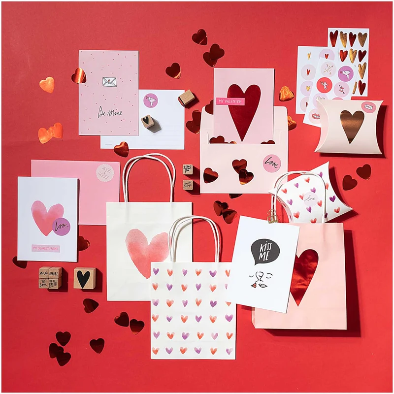 Rico Design Grußkartenset Liebe Herz, rot