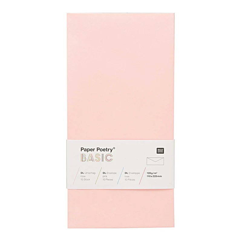 Rico Design Basic Umschlag, Rosa 10 St.