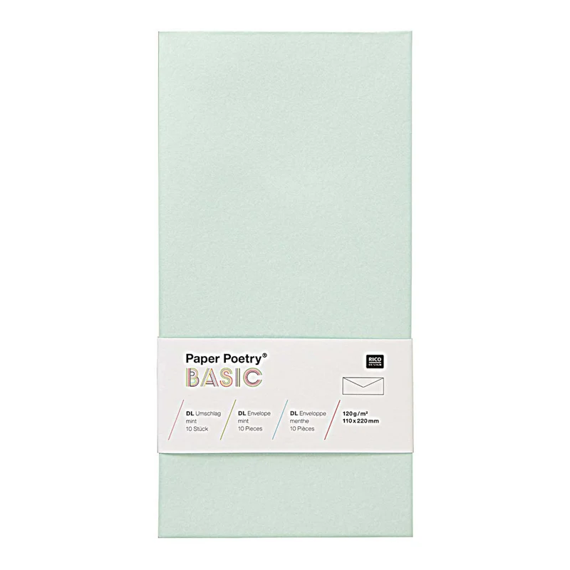 Rico Design Basic Umschlag, Mint 10 St.