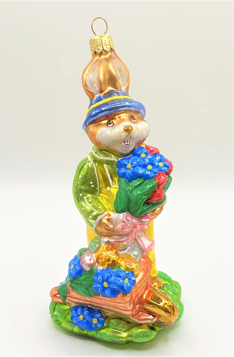 Papa Osterhase mit Blumenstrauss
