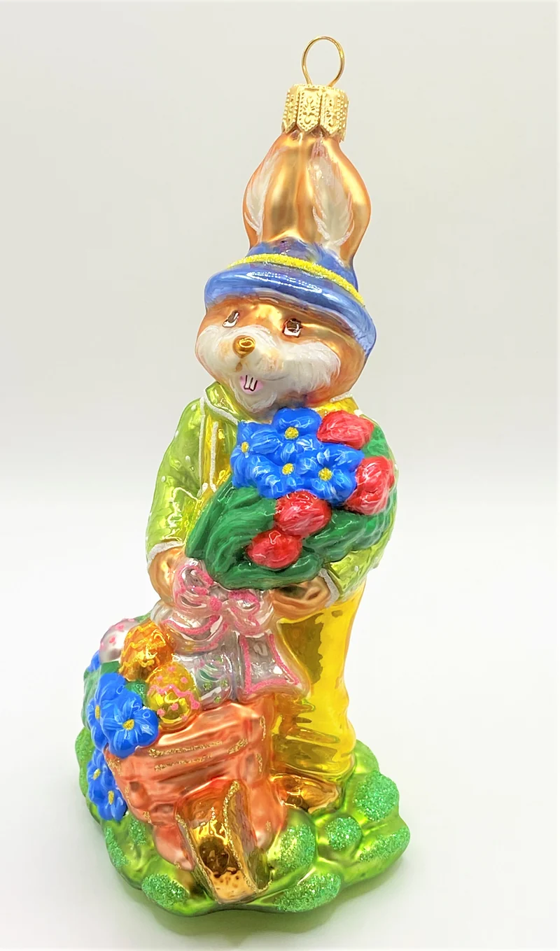 Papa Osterhase mit Blumenstrauss