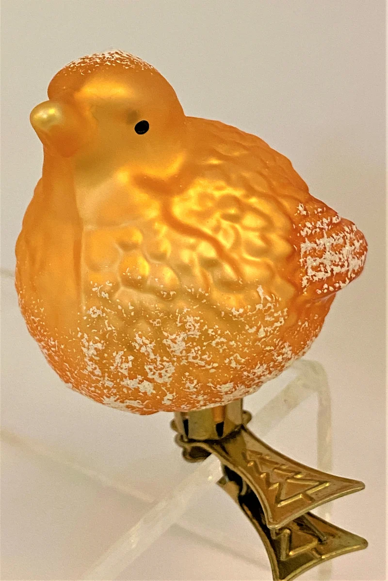 Dickes oranges Vögelchen auf Clip