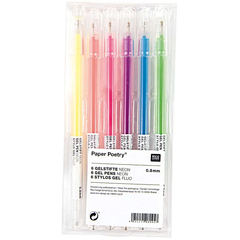 Rico Design Gelstifte Neon 6 Stück