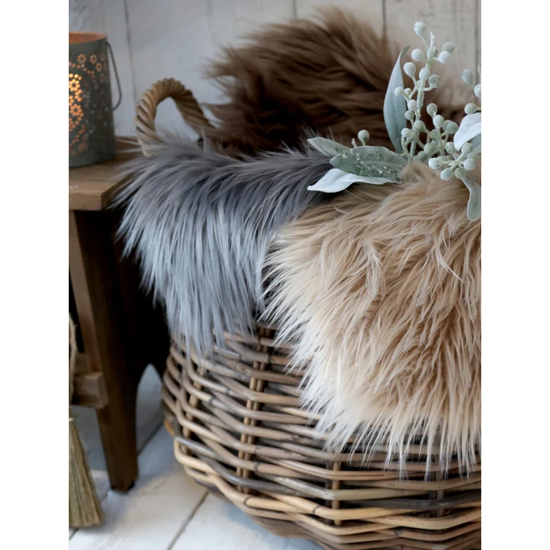 Chic Antique Pelzimitat, Dunkel Grau