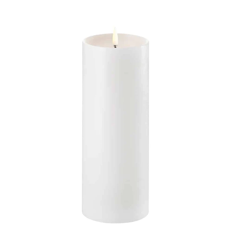 Uyuni LED Kerze mit abgesenktem Docht,Nordic White,7,8x20,3cm