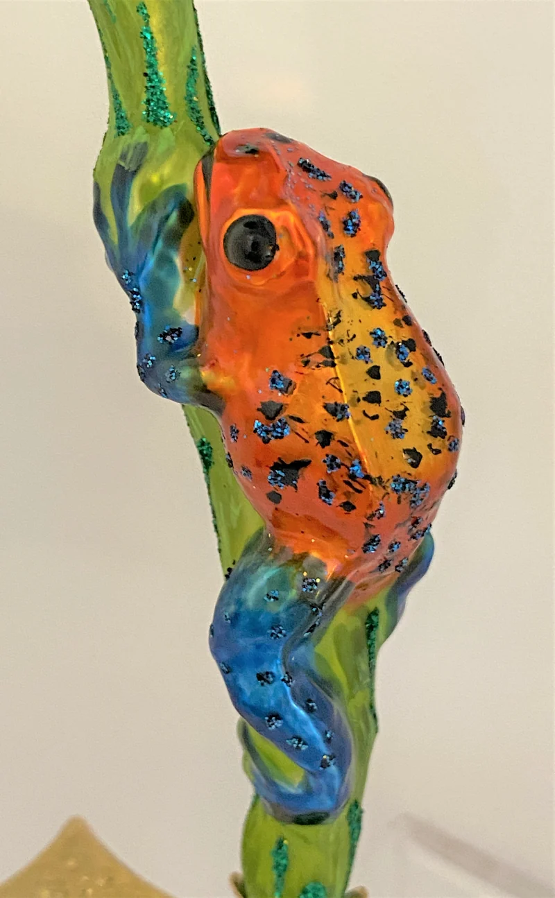 Orange-Blauer Regenwald Frosch auf Clip