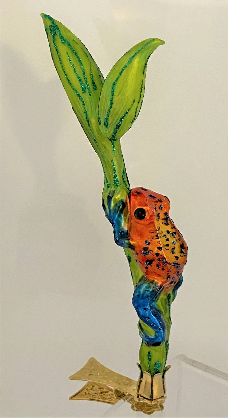 Orange-Blauer Regenwald Frosch auf Clip
