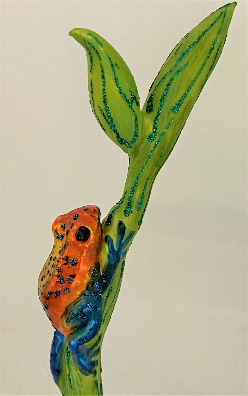 Orange-Blauer Regenwald Frosch auf Clip