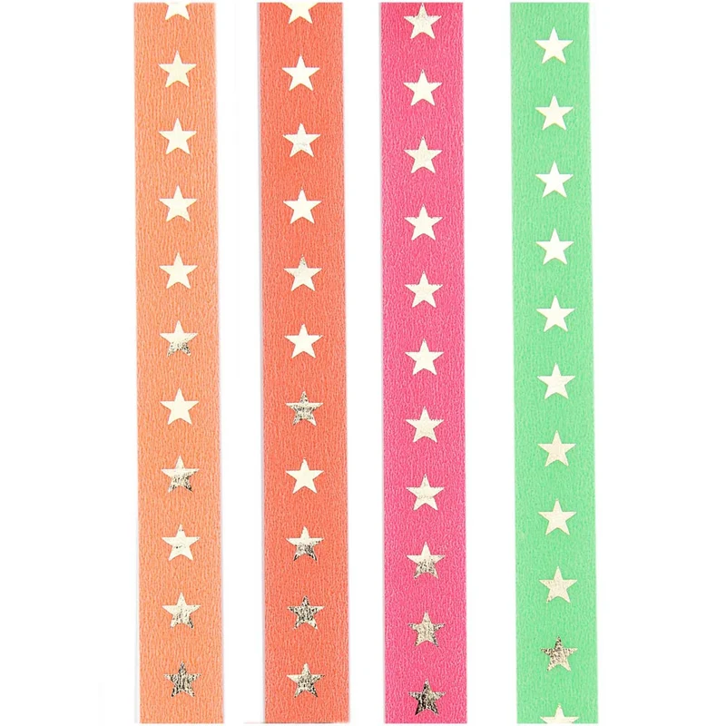 Rico Design Tape Set Neon, Sterne 4 Stück