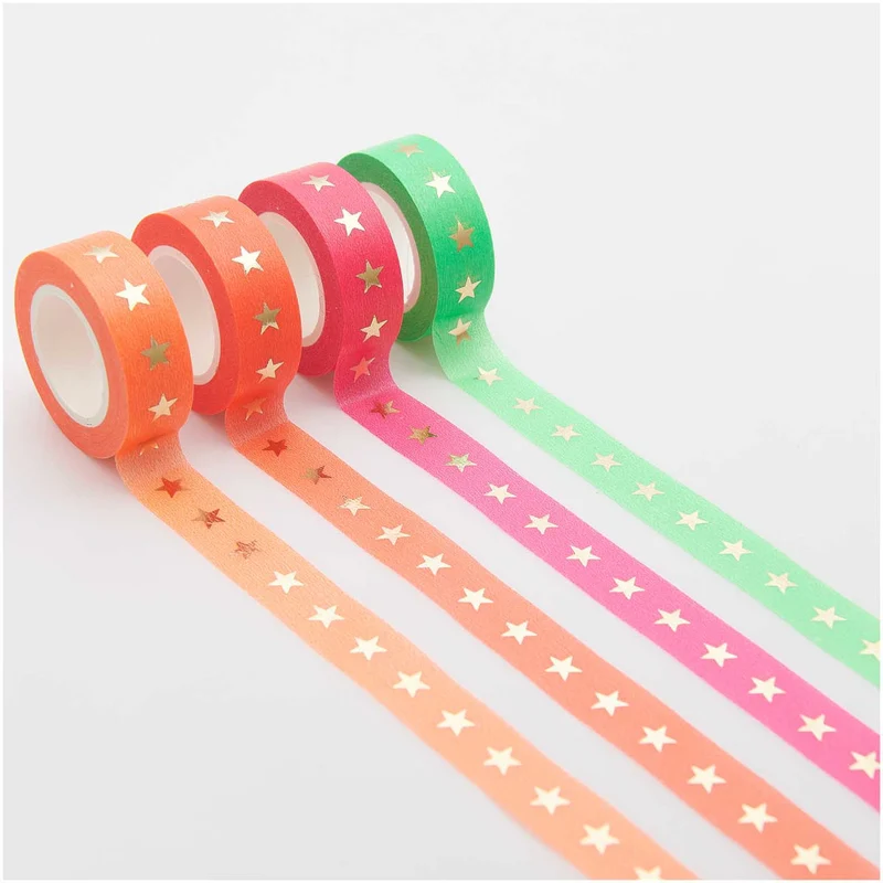 Rico Design Tape Set Neon, Sterne 4 Stück