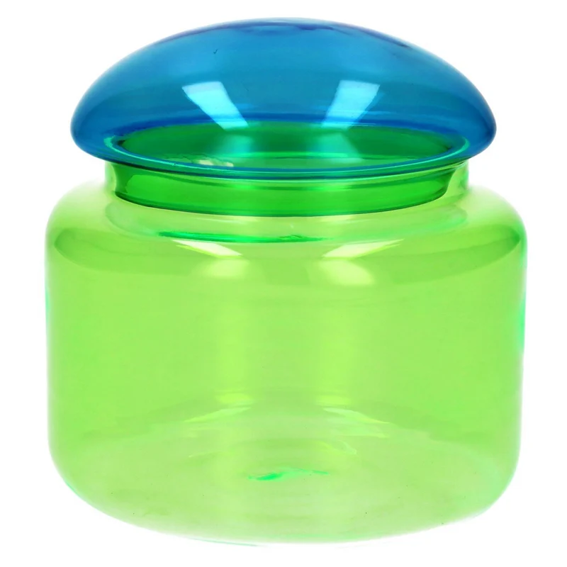 Glasdose VOILE türkis/grün ø14x13 cm
