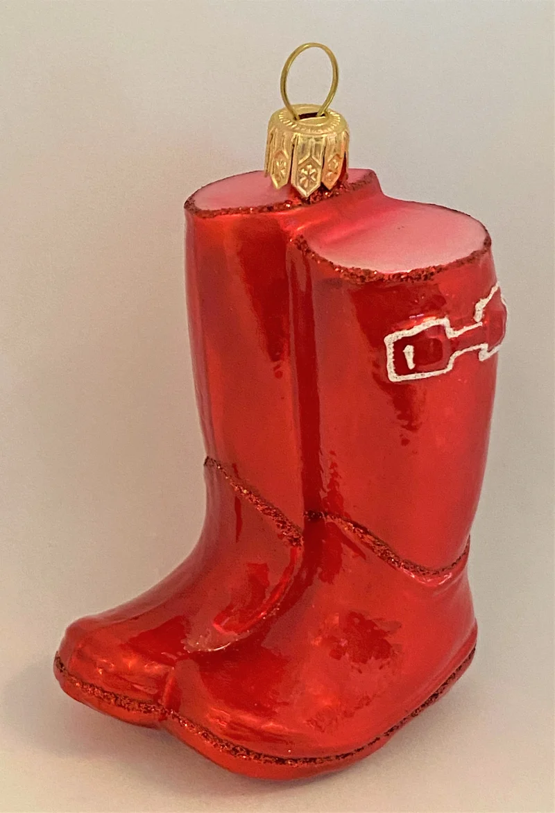 Paar rote Gummistiefel