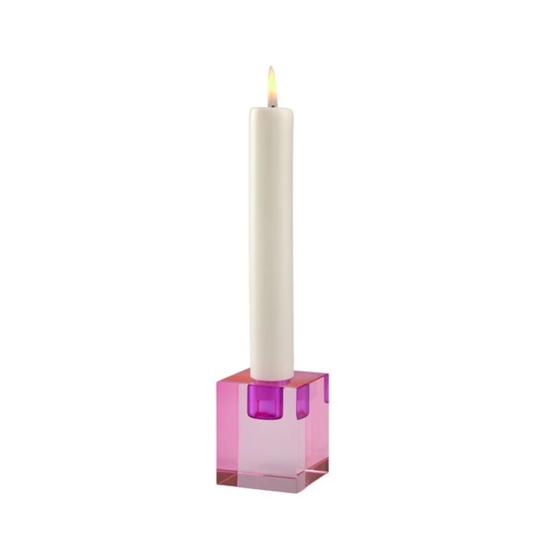 Gift Company Kristallglas Kerzenhalter pink/lila