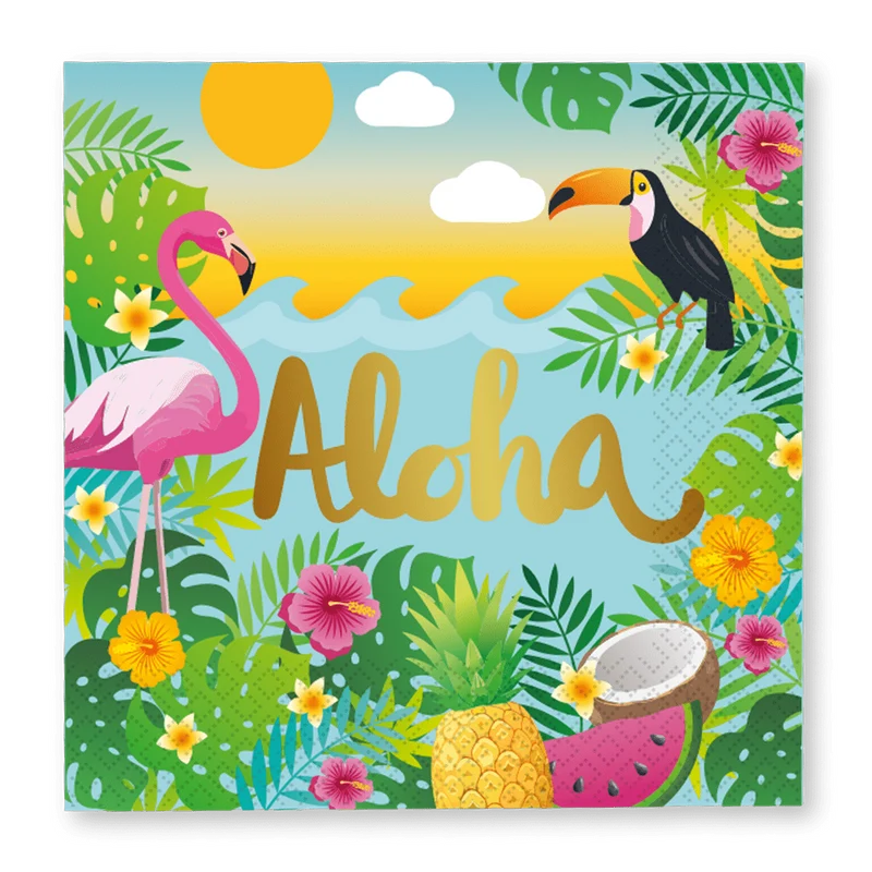 Hawaii-Servietten „Aloha“, 33 cm, 20 Stück