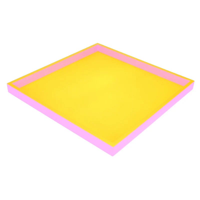 Tablett NEO quadratisch gelb/rosa 32x2,5x32cm