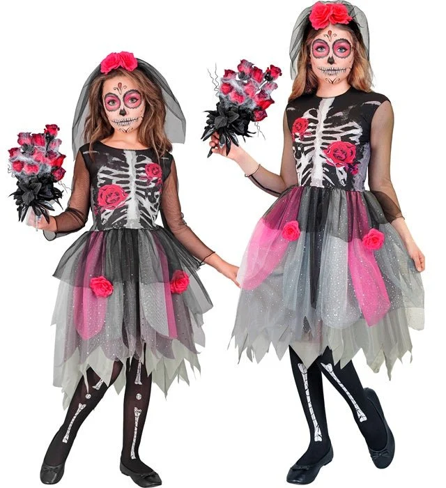 Skelett-Kleid für Mädchen
