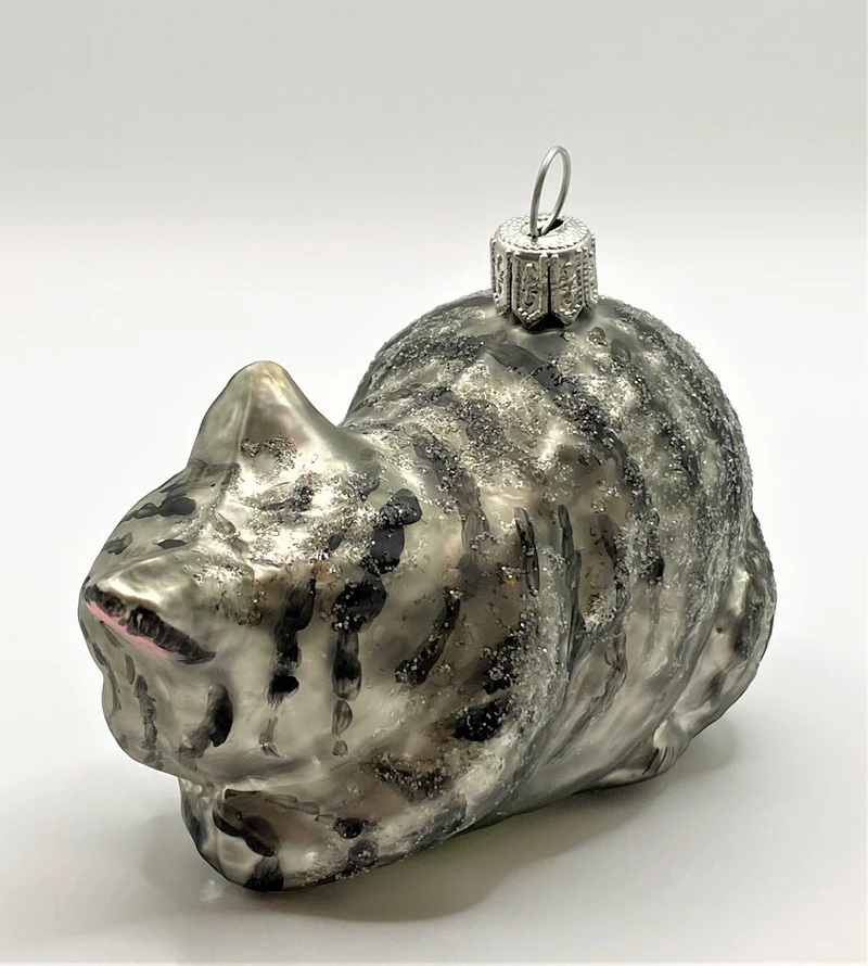 Liegende graue Tigerkatze
