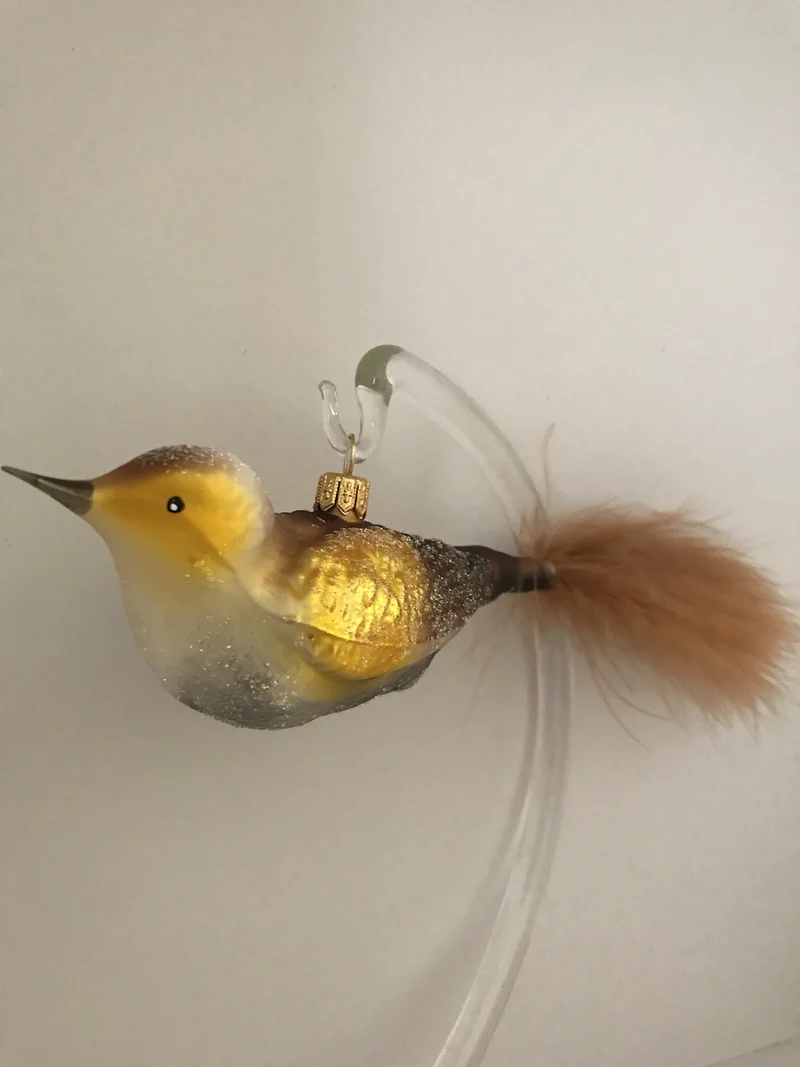 Grosses Weihnachtsvögeli gelbbraun