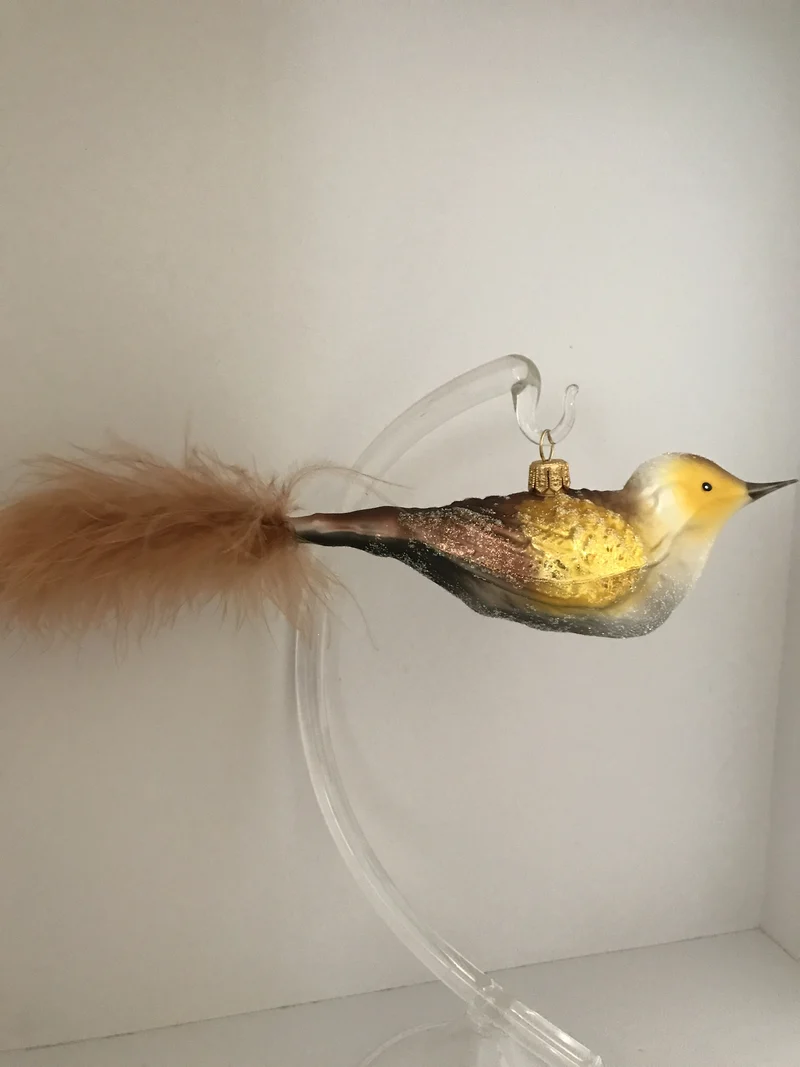 Grosses Weihnachtsvögeli gelbbraun