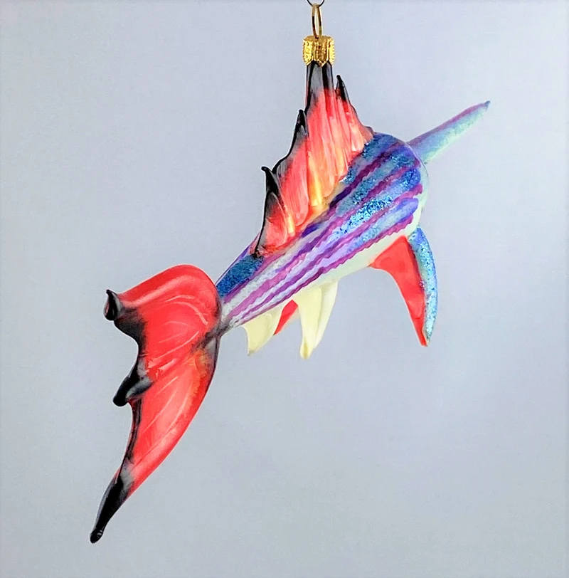 Witziger blau roter Schwertfisch