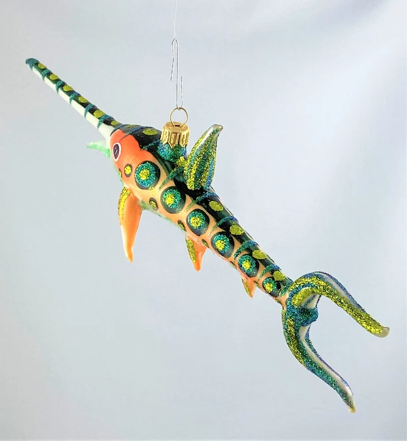 Witziger grün oranger Schwertfisch