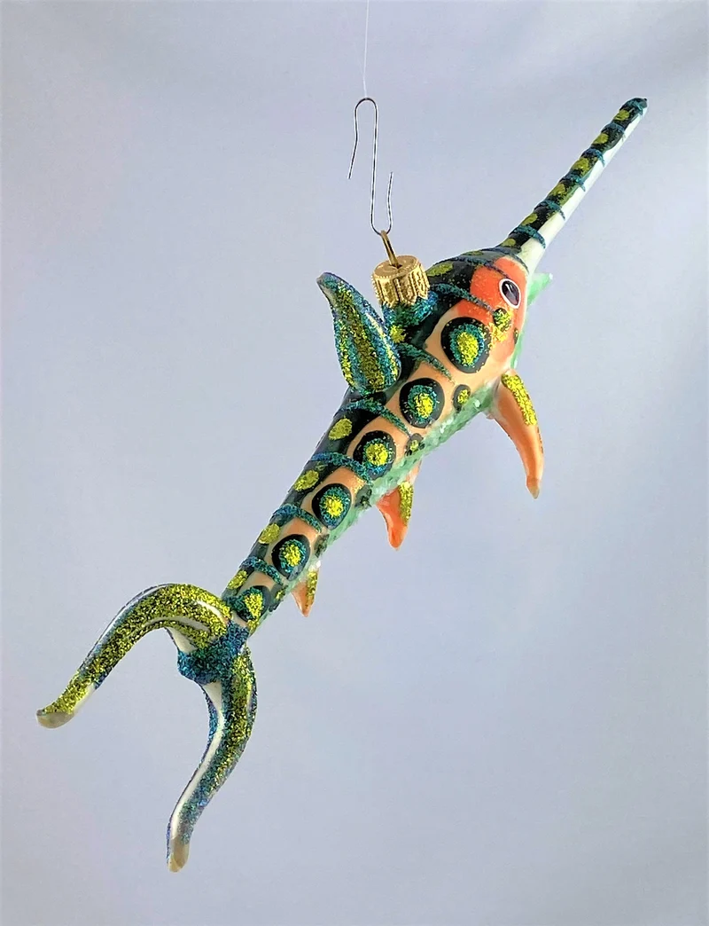 Witziger grün oranger Schwertfisch