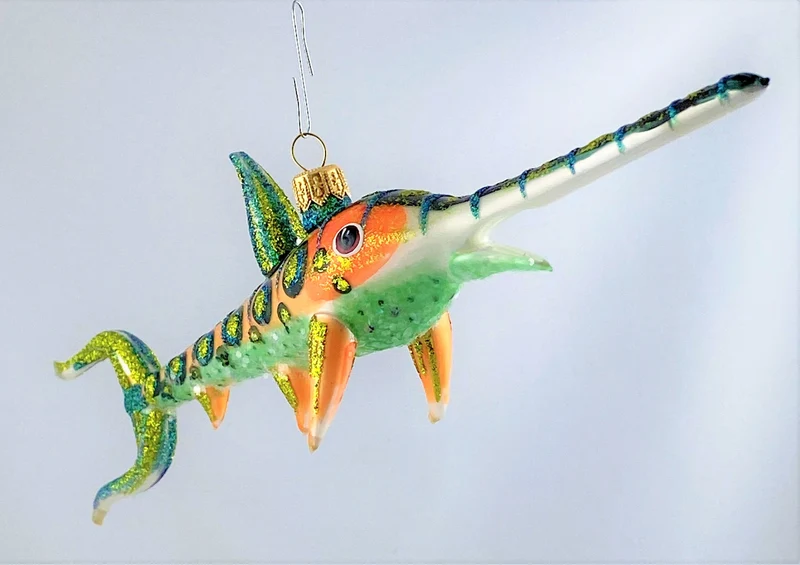 Witziger grün oranger Schwertfisch