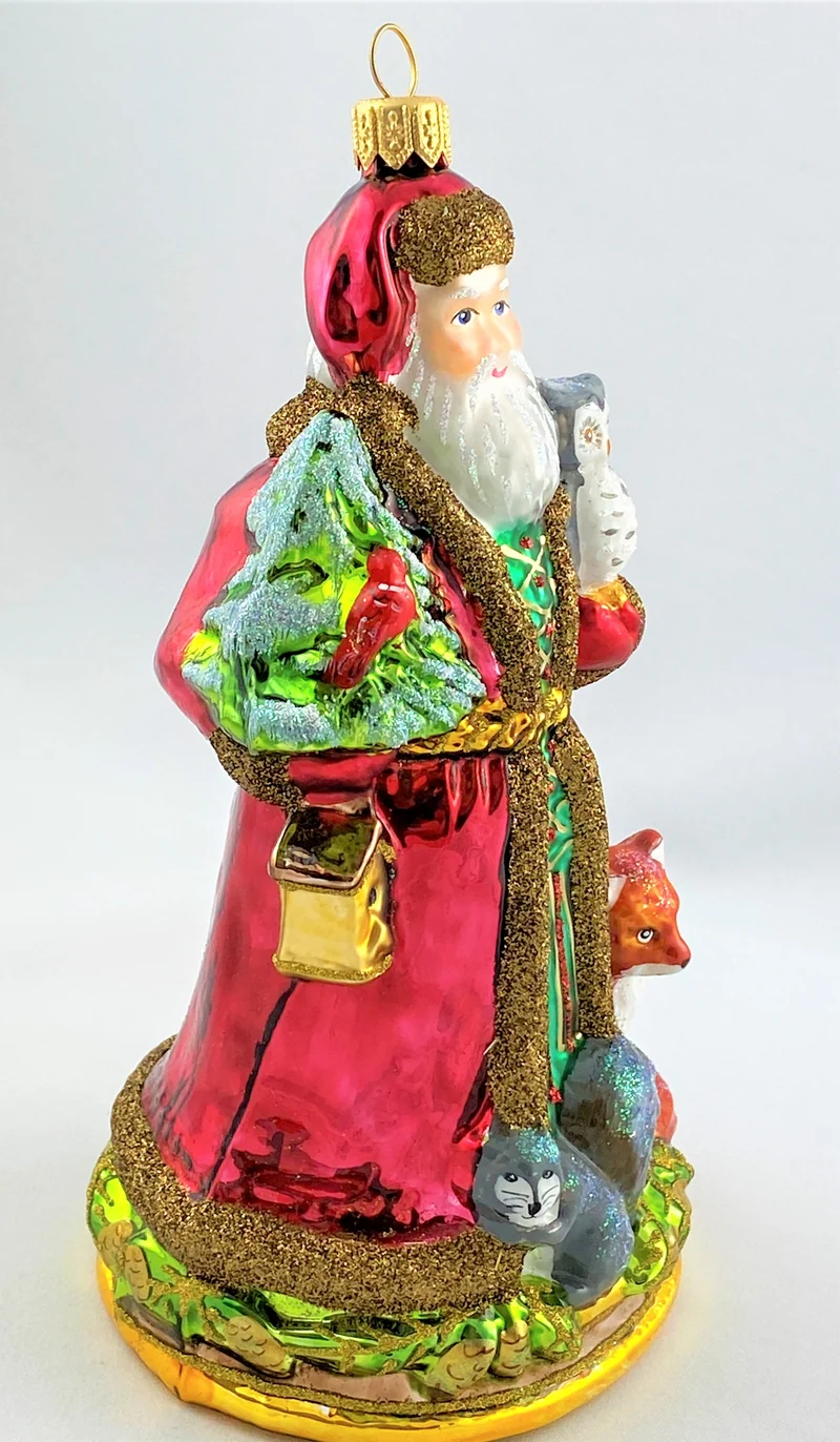 Weihnachtsmann mit Waldtieren
