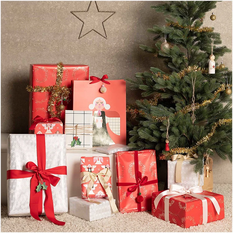 Rico Design Geschenkpapier Zackenmuster, weiß