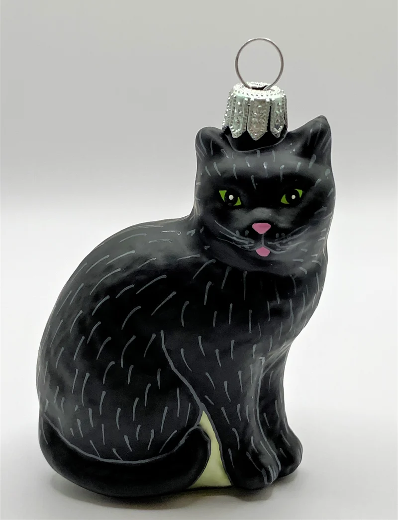Katze sitzend, schwarz