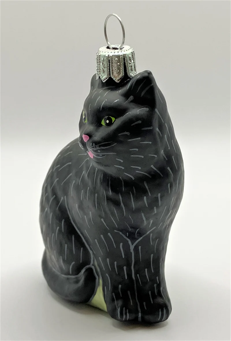 Katze sitzend, schwarz