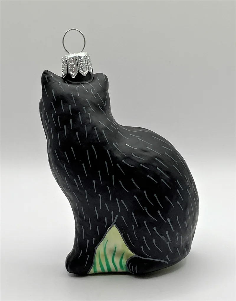 Katze sitzend, schwarz