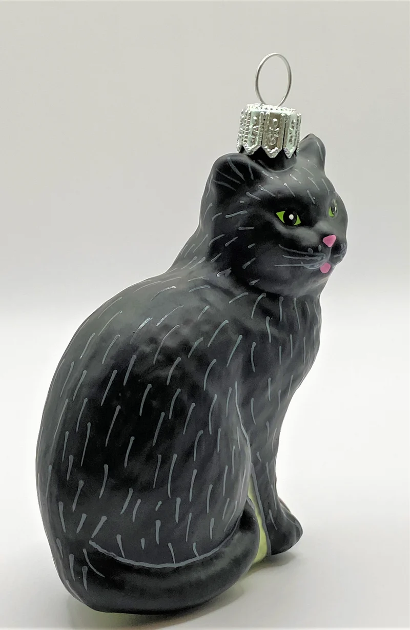 Katze sitzend, schwarz