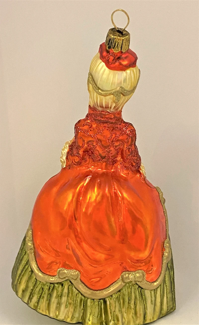 Dame in grünem Rokoko-Kleid mit venezianischer Maske, KOMOZJA MOSTOWSKI