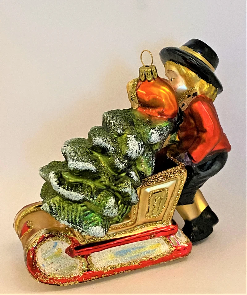 Die Kinder holen mit dem Schlitten den Weihnachtsbaum, KOMOZJA MOSTOWSKI