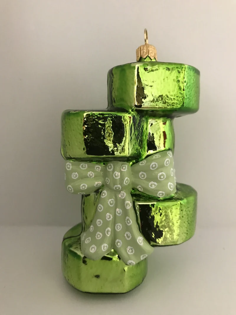 Hanteln mit Geschenkband, grün