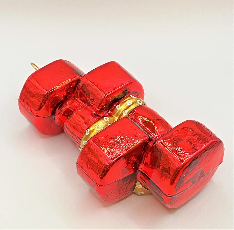 Hanteln mit Geschenkband, rot
