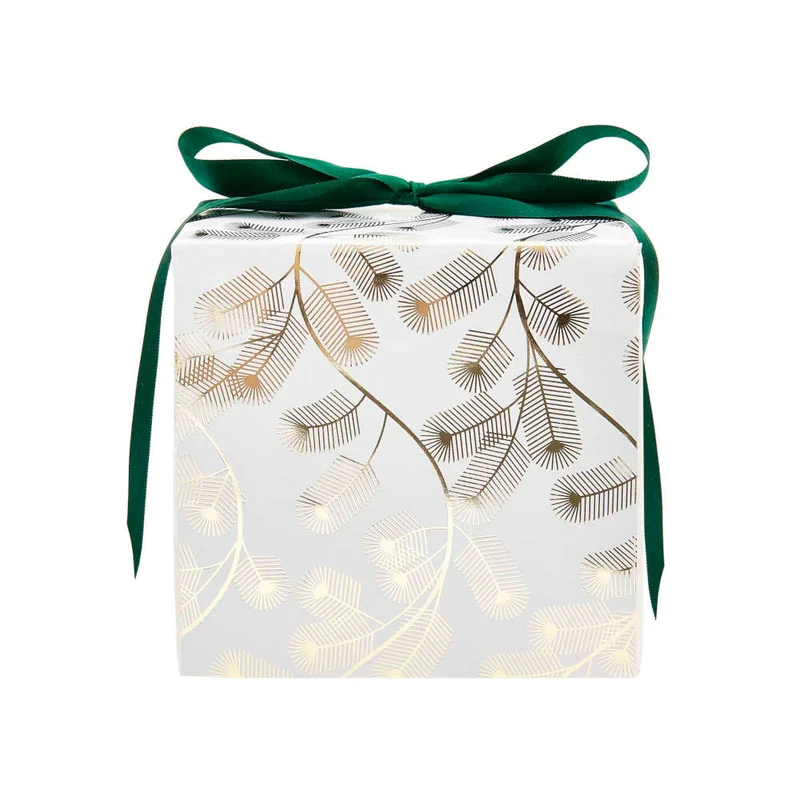 Rico Design Geschenkpapier Tannenzweige, weiß
