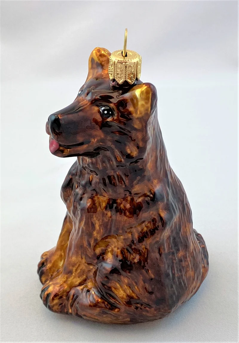Sitzender brauner Hund