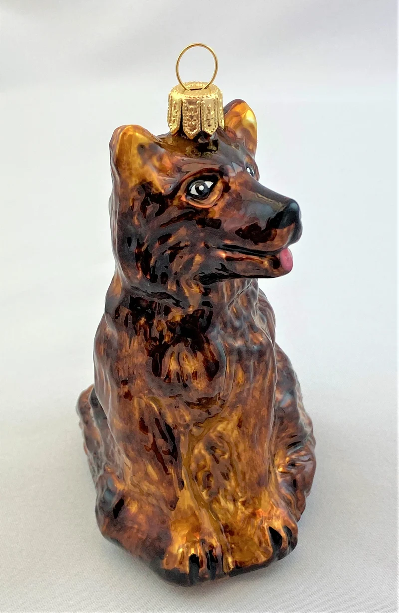 Sitzender brauner Hund