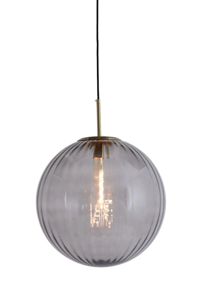 Hängeleuchte MAGDALA Ø40 cm hell grau + gold