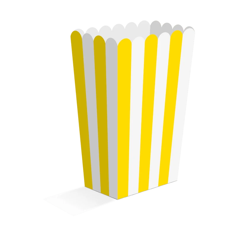 Gelb-weiße Popcorn-Schälchen, 13,5 cm, 8 Stück