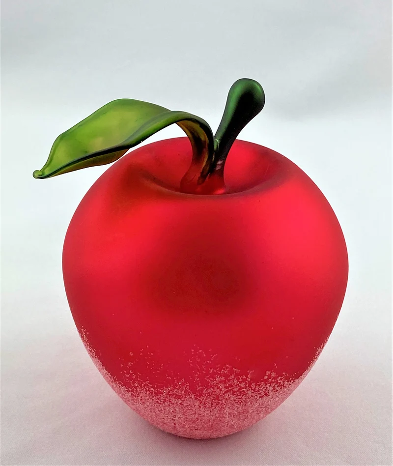 Roter Apfel mit Blatt, Glimmer
