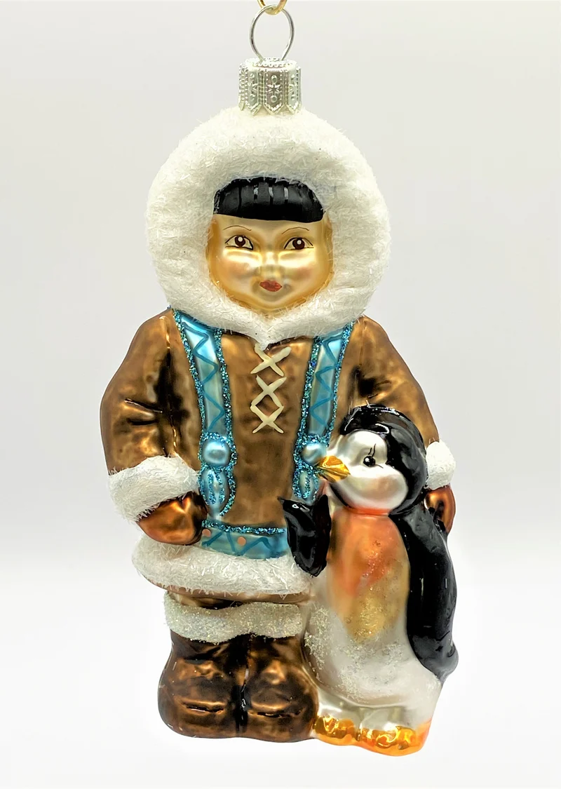 Inuit Papa mit Pinguin