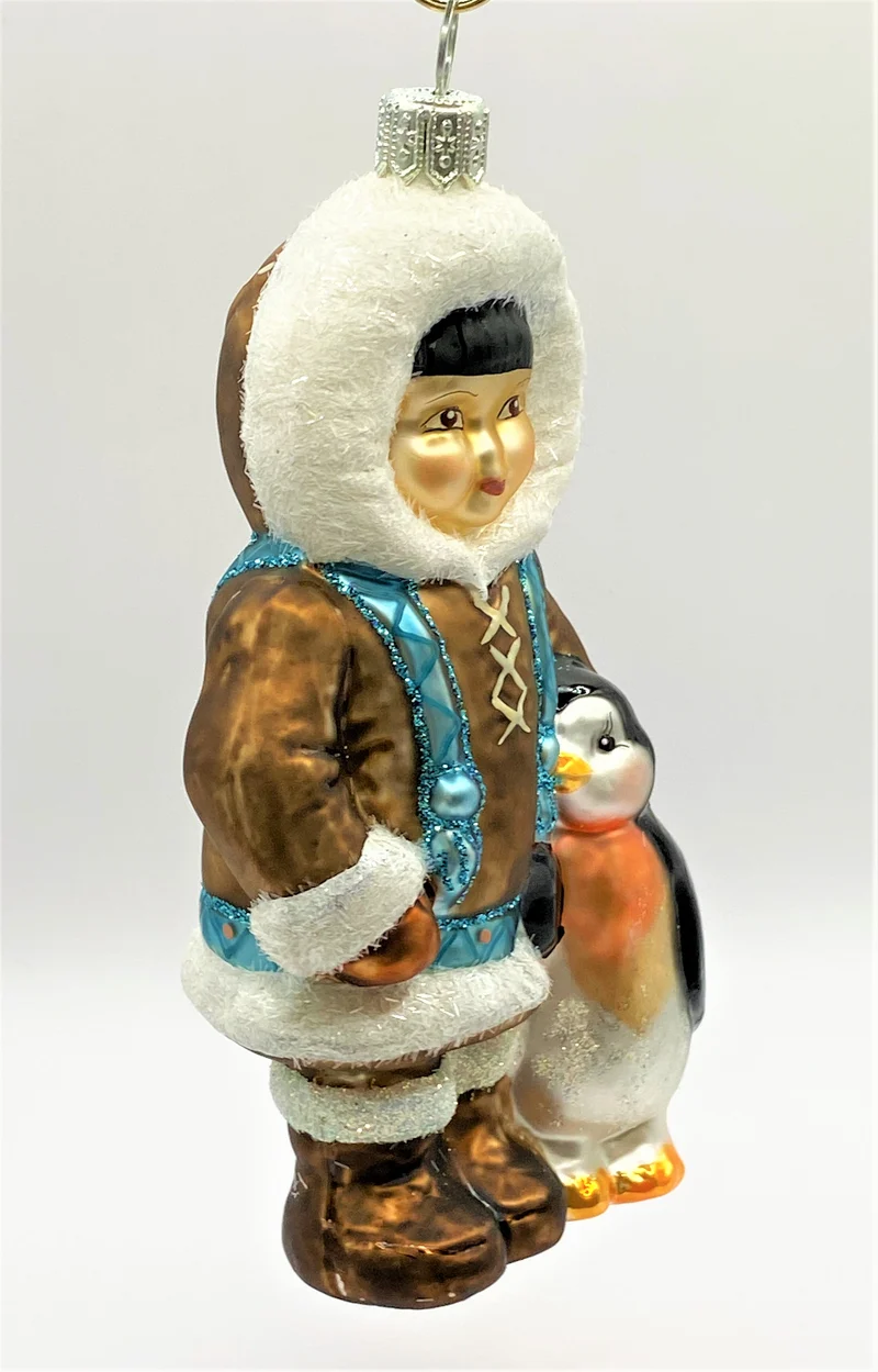 Inuit Papa mit Pinguin