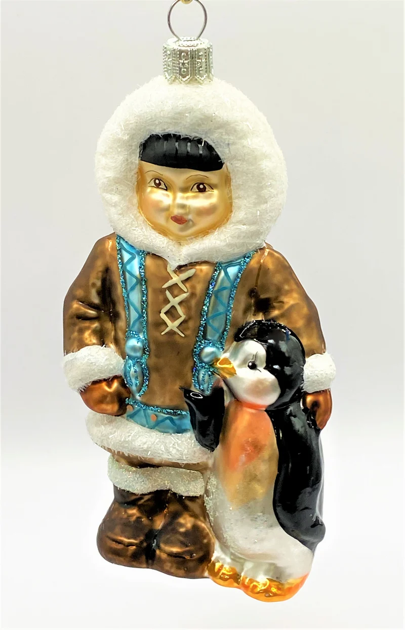 Inuit Papa mit Pinguin