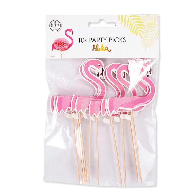 Flamingo-Cocktailspieße, 6 cm, 10 Stück