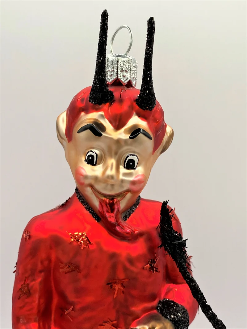 Roter Teufel mit Rute und Kette, Krampus