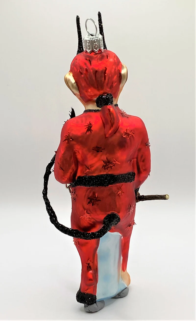 Roter Teufel mit Rute und Kette, Krampus